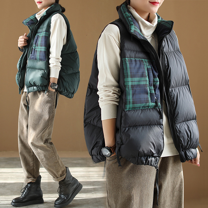 Women' Vests Women Colorblock Plaid Down Jacket Parka Women Vest Sleeveless Tops Loose Warm In Winter Snow Coat Couple Models 221202, Red
Women' Vests Women Colorblock Plaid Down Jacket Parka Women Vest Sleeveless Tops Loose Warm In Winter Snow Coat Couple Models 221202, Red