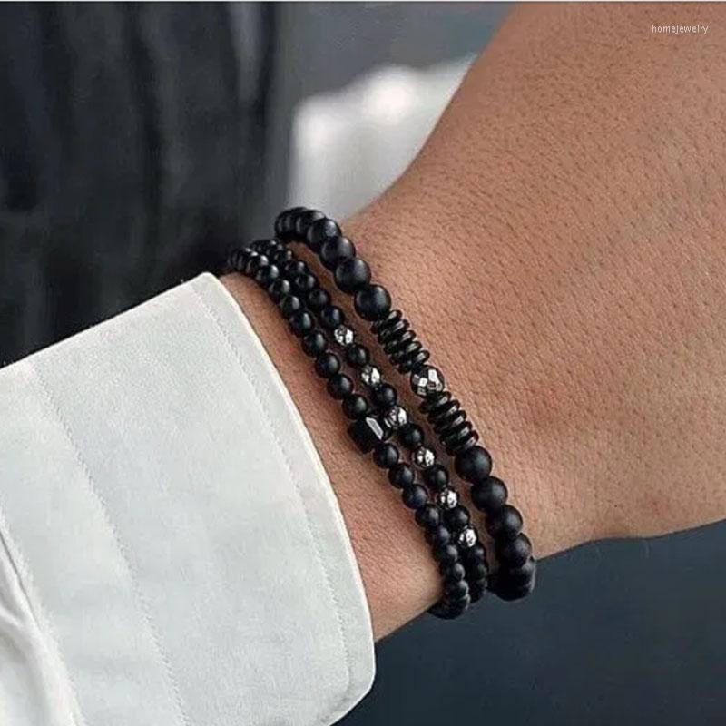 Strand 3pcs/set Fashion Men's Bracelet 4/6mm Natural Matte Stone Black/Gold/Silver Color Hematite Beaded Braclet Homme Handmade Jewelry
Strand 3pcs/set Fashion Men's Bracelet 4/6mm Natural Matte Stone Black/Gold/Silver Color Hematite Beaded Braclet Homme Handmade Jewelry