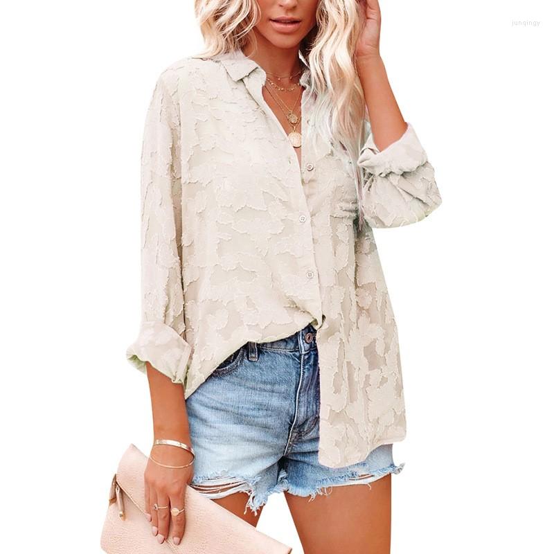 Women' Blouses Fashion Women Elegan Blouse Solid Chiffon Flower Turn-Down Collar Long Sleeve Tops Button Down And Shirts Blusa Feminina, Blue
Women' Blouses Fashion Women Elegan Blouse Solid Chiffon Flower Turn-Down Collar Long Sleeve Tops Button Down And Shirts Blusa Feminina, Blue