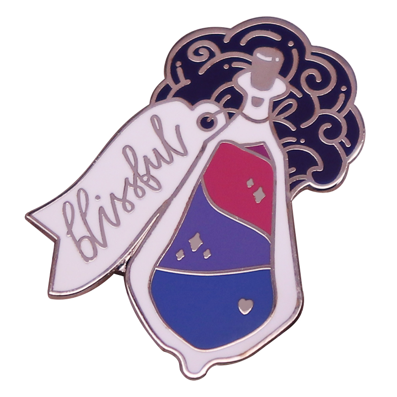 LGBTQ Rainbow Bisexual Pride Bottle Enamel Pin Fantasy Magical Potion Brooch Badge Best Friend Gift, As picture