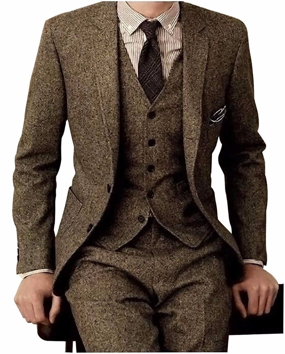 Men' Suits Blazers Brown Tweed Men 3 Pieces Formal Business Suit Set Custom Gentle Mens Groom Wedding Dress Blazer Suit Jacket Pants Vest 221201, Beige
Men' Suits Blazers Brown Tweed Men 3 Pieces Formal Business Suit Set Custom Gentle Mens Groom Wedding Dress Blazer Suit Jacket Pants Vest 221201, Beige