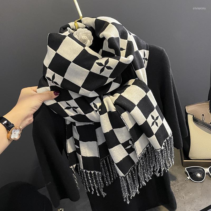 Scarves Korean Winter Checkerboard Coffee-color Thick Warm Imitation Cashmere Tassel Scarf With Shawl Dual Purpose Woman
Scarves Korean Winter Checkerboard Coffee-color Thick Warm Imitation Cashmere Tassel Scarf With Shawl Dual Purpose Woman