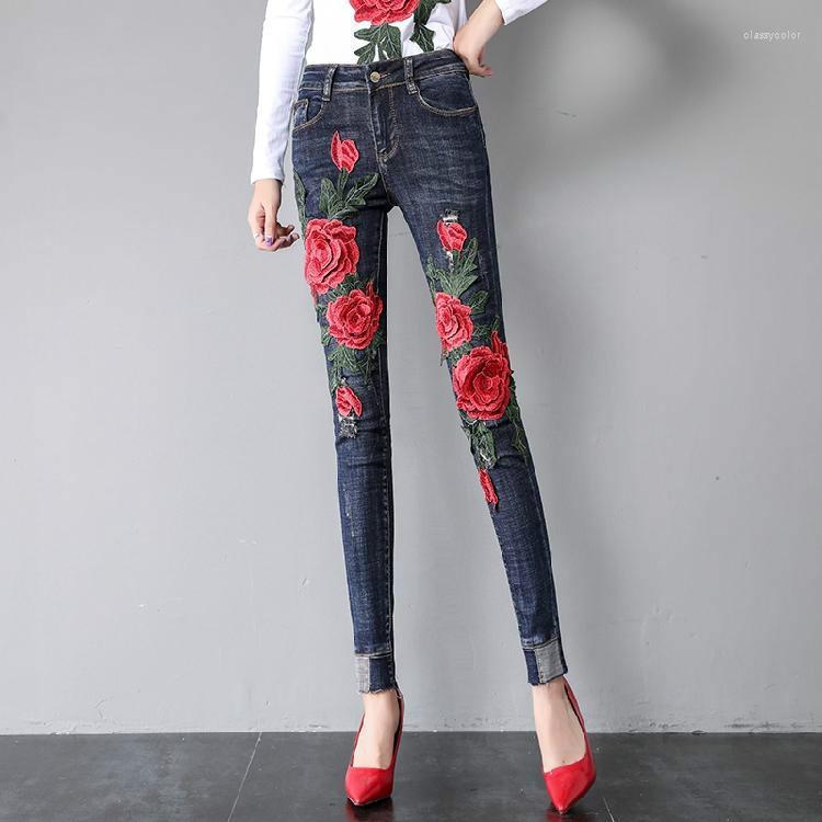 Women's Jeans 2022 Fashion Style Women Personality Embroidery Softener Washed Denim Trousers Female Zipper Skinny Pencil Pants N109, Hua li mei gui
Women's Jeans 2022 Fashion Style Women Personality Embroidery Softener Washed Denim Trousers Female Zipper Skinny Pencil Pants N109, Hua li mei gui