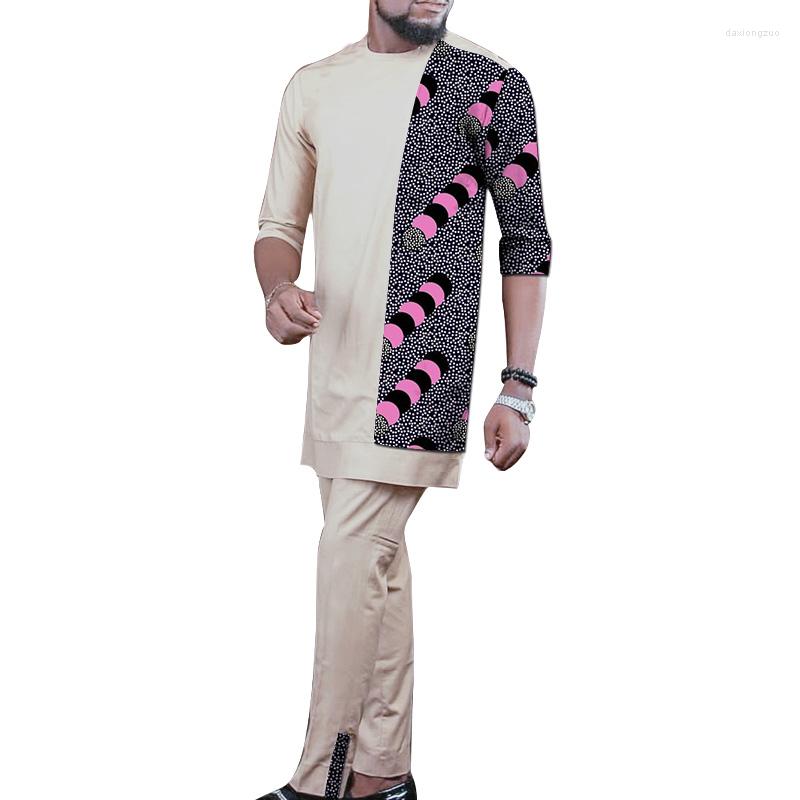 Men' Tracksuits Half Sleeves Tops Men' Pant Sets Patchwork Shirts Solid Beige Trousers Male African Wedding Groom Suits Customized
Men' Tracksuits Half Sleeves Tops Men' Pant Sets Patchwork Shirts Solid Beige Trousers Male African Wedding Groom Suits Customized