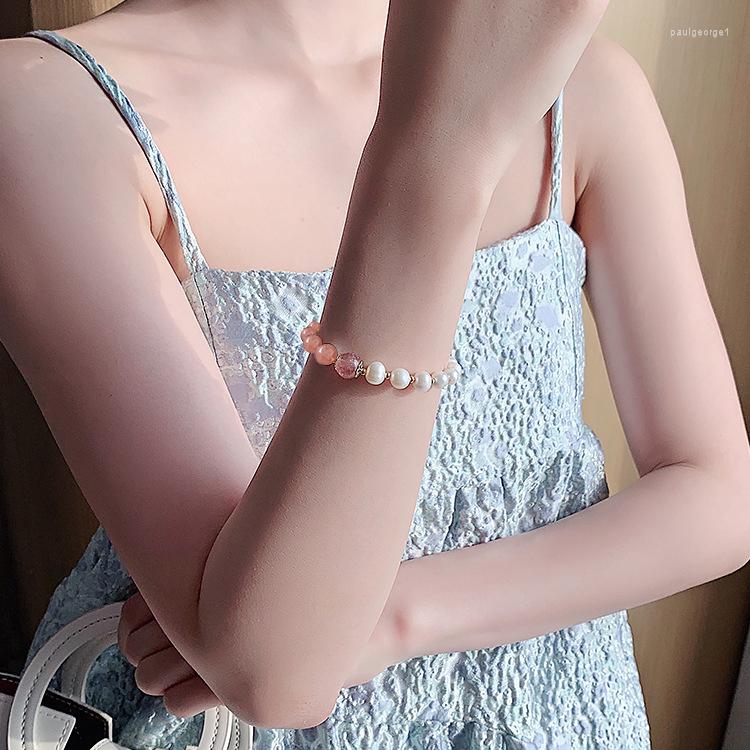 Strand Strawberry Crystal Baroque Pearl Bracelet Stone Beads Wrist Jewelry Adjustable Length Gift For Girls Women
Strand Strawberry Crystal Baroque Pearl Bracelet Stone Beads Wrist Jewelry Adjustable Length Gift For Girls Women