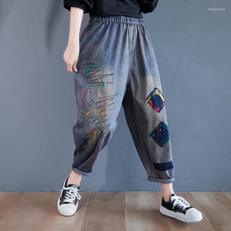 Women's Jeans Vintage Loose Wide Leg Plus Size Female Aesthetic Embroidery Boyfriend For Women Elastic Waist Oversized Denim, Blue
Women's Jeans Vintage Loose Wide Leg Plus Size Female Aesthetic Embroidery Boyfriend For Women Elastic Waist Oversized Denim, Blue
