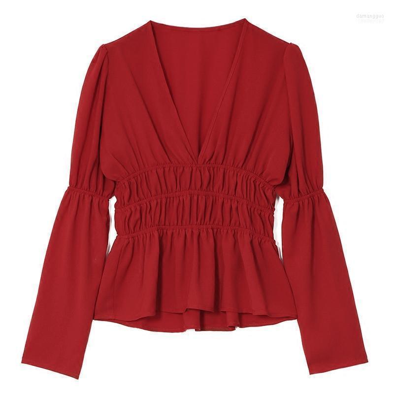 Women's Blouses Women's & Shirts PERHAPS U Women Red Chiffon Deep V Neck Full Sleeve Top Solid High Street Blouse Long Korean Fall, Picture shown
Women's Blouses Women's & Shirts PERHAPS U Women Red Chiffon Deep V Neck Full Sleeve Top Solid High Street Blouse Long Korean Fall, Picture shown
