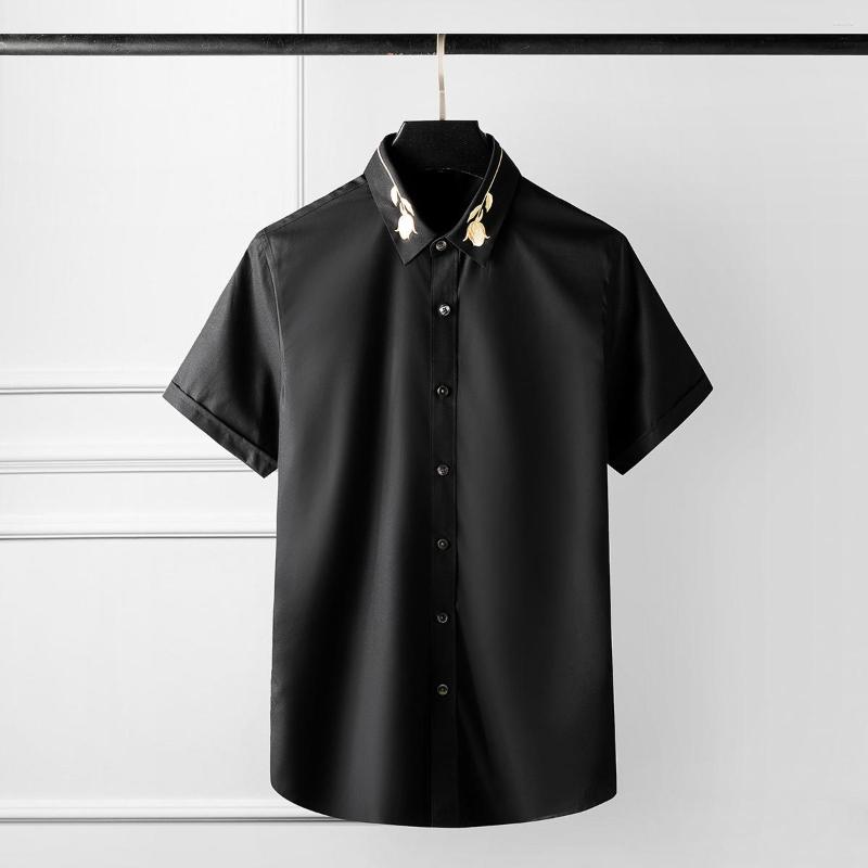 Men's Casual Shirts Minglu Cotton Men Shirt Luxury Rose Three Dimensional Embroidery Mens Dress Trend Short Sleeve Slim Fit, White
Men's Casual Shirts Minglu Cotton Men Shirt Luxury Rose Three Dimensional Embroidery Mens Dress Trend Short Sleeve Slim Fit, White