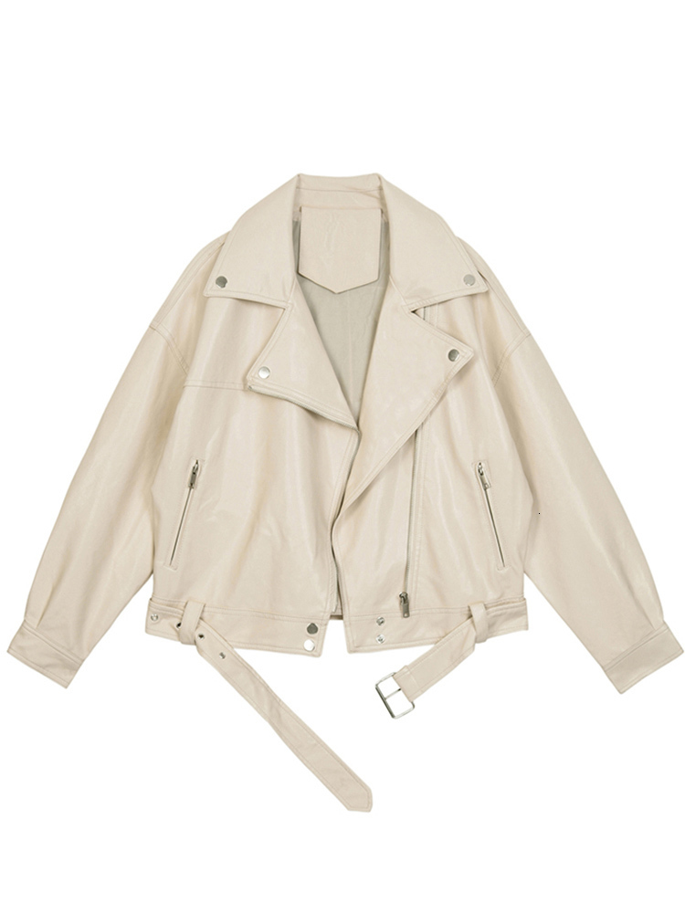 Women's Leather Faux FTLZZ Spring Women Pu Motorcycle Jacket Female With Belt Solid Color s Ladys Loose Casual 221201, Beige
Women's Leather Faux FTLZZ Spring Women Pu Motorcycle Jacket Female With Belt Solid Color s Ladys Loose Casual 221201, Beige