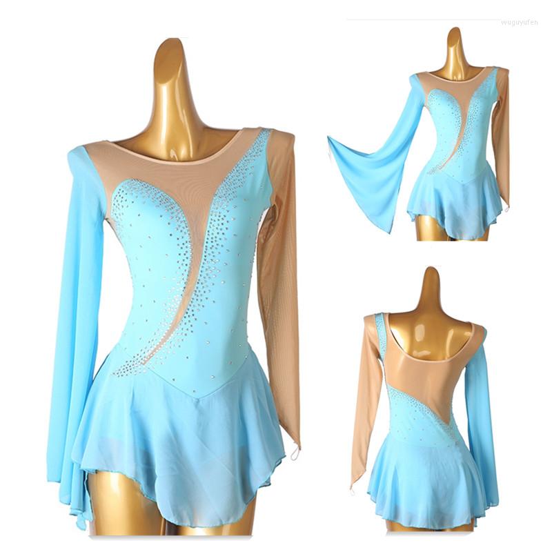 Stage Wear Light Blue Figure Skating Dress Women Girl Ice Gymnastics Costume Custom Crystal Rhinestone B087, Picture shown
Stage Wear Light Blue Figure Skating Dress Women Girl Ice Gymnastics Costume Custom Crystal Rhinestone B087, Picture shown