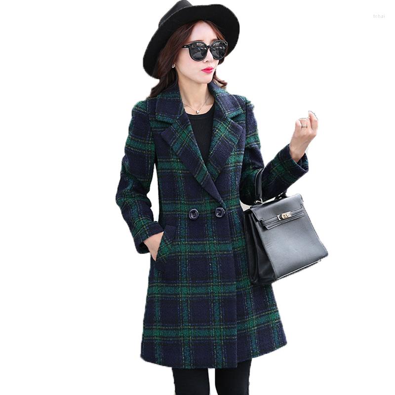 Women's Wool 2022 Autumn Winter Coat Women Plaid Blends Office Lady Double Breasted Long Coats Casual Warm Jacket Outerwear, Green grid
Women's Wool 2022 Autumn Winter Coat Women Plaid Blends Office Lady Double Breasted Long Coats Casual Warm Jacket Outerwear, Green grid