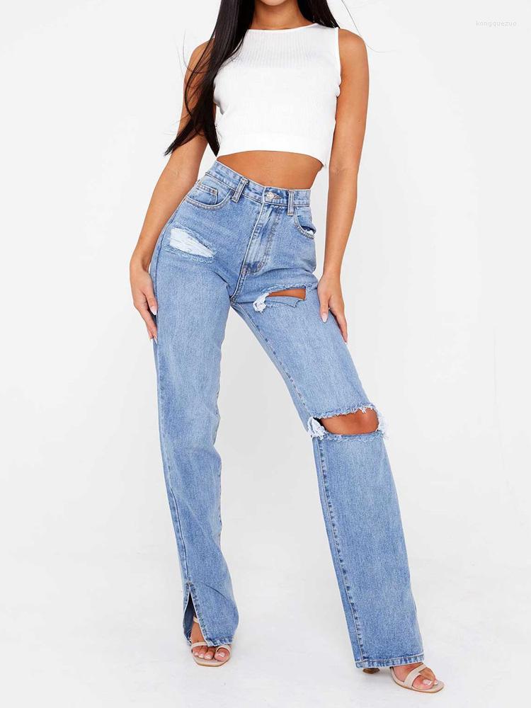 Women's Jeans Vintage Wide Leg Women High Waist Slit Ripped Hole Denim Pants Cotton Loose Droop Straight Trousers Bottom Split Up, Black
Women's Jeans Vintage Wide Leg Women High Waist Slit Ripped Hole Denim Pants Cotton Loose Droop Straight Trousers Bottom Split Up, Black