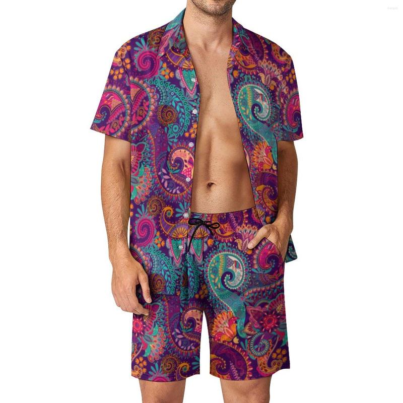 Men's Tracksuits Colorful Paisley Print Men Sets Retro Floral Hawaii Casual Shirt Set Short-Sleeved Shorts Summer Vacation Suit Big Size 2XL, Style-1
Men's Tracksuits Colorful Paisley Print Men Sets Retro Floral Hawaii Casual Shirt Set Short-Sleeved Shorts Summer Vacation Suit Big Size 2XL, Style-1