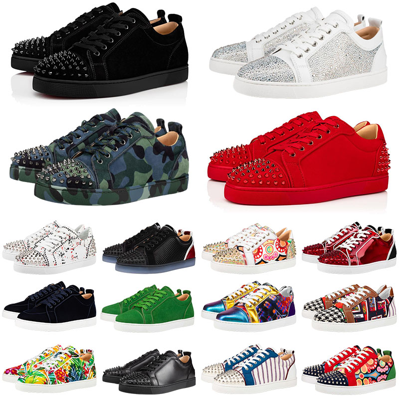 Designer Shoe Low Dress Shoes Men Black White Camo Green Glitter Grey Rivets Leather Suede Mens Trainers, 14