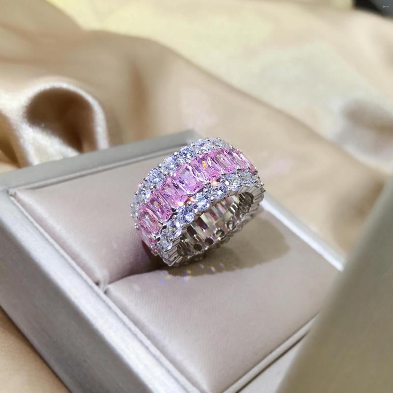 Cluster Rings Silver Color Pave Setting Pink Zircon Crystal Wedding For Women Luxury Stone Ring Christmas Day Gift
Cluster Rings Silver Color Pave Setting Pink Zircon Crystal Wedding For Women Luxury Stone Ring Christmas Day Gift