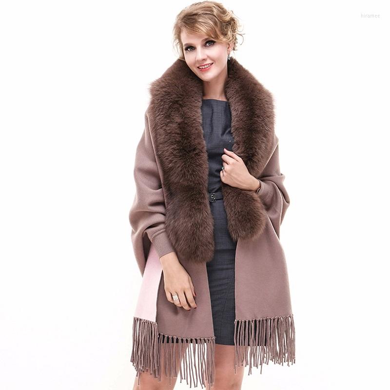Scarves Autumn Winter Women's Erdos Cashmere Shawl With Fur Collar Tassels Wraps Lady Pashmina Poncho VF7050
Scarves Autumn Winter Women's Erdos Cashmere Shawl With Fur Collar Tassels Wraps Lady Pashmina Poncho VF7050