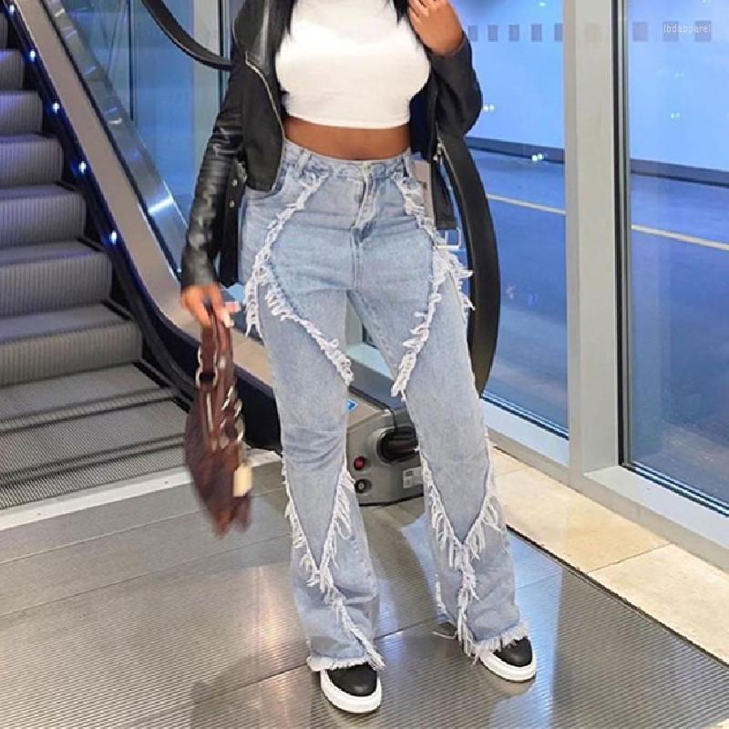 Women' Jeans Women' Trendy Tassel Trim High Waist Straight Trousers Simple Wild Casual Chic Patchwork Denim Pants Streetwear, Blue
Women' Jeans Women' Trendy Tassel Trim High Waist Straight Trousers Simple Wild Casual Chic Patchwork Denim Pants Streetwear, Blue