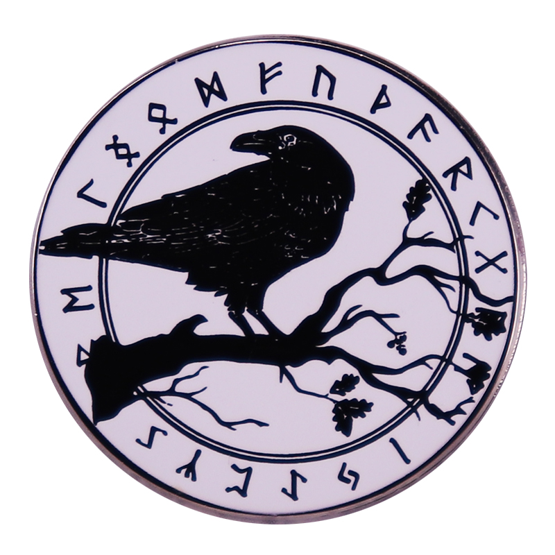 Raven of Odin Norse Runes Enamel Pin Viking Brooch Badge Backpack Decoration Jewelry, As picture
Raven of Odin Norse Runes Enamel Pin Viking Brooch Badge Backpack Decoration Jewelry, As picture