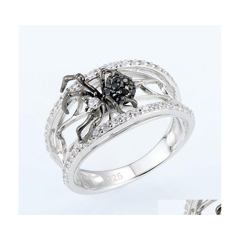 Band Rings Fashion Jewelry Black Spider Ring Zircon Diamond Rings Drop Delivery Dhr1S
Band Rings Fashion Jewelry Black Spider Ring Zircon Diamond Rings Drop Delivery Dhr1S