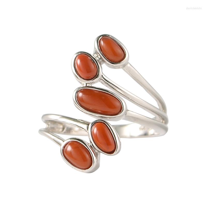 Cluster Rings MIQIAO Agate Ring Adjustable Natural Stone Red Oval 925 Sterling Silver Jewellery For Women Accessories Female Fashion Unusual
Cluster Rings MIQIAO Agate Ring Adjustable Natural Stone Red Oval 925 Sterling Silver Jewellery For Women Accessories Female Fashion Unusual