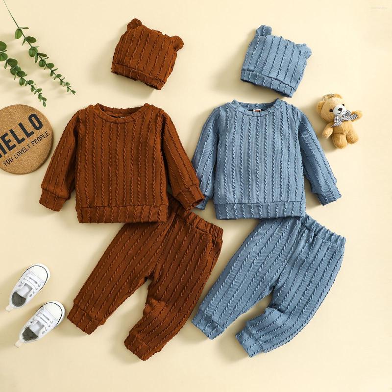 Clothing Sets Infant Baby Girl Boy Clothes 3Pcs Set Round Neck Long Sleeve Textured Surface Solid Pullover Tops Elastic Waist Trousers Hat, Brown
Clothing Sets Infant Baby Girl Boy Clothes 3Pcs Set Round Neck Long Sleeve Textured Surface Solid Pullover Tops Elastic Waist Trousers Hat, Brown