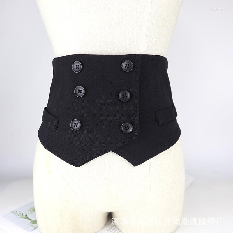 Belts Classic Double Breasted Buttons Waist Belt Women Black Fabric Wide Slim Corset Elastic Strech Strap 2022 Dress Shirt
Belts Classic Double Breasted Buttons Waist Belt Women Black Fabric Wide Slim Corset Elastic Strech Strap 2022 Dress Shirt