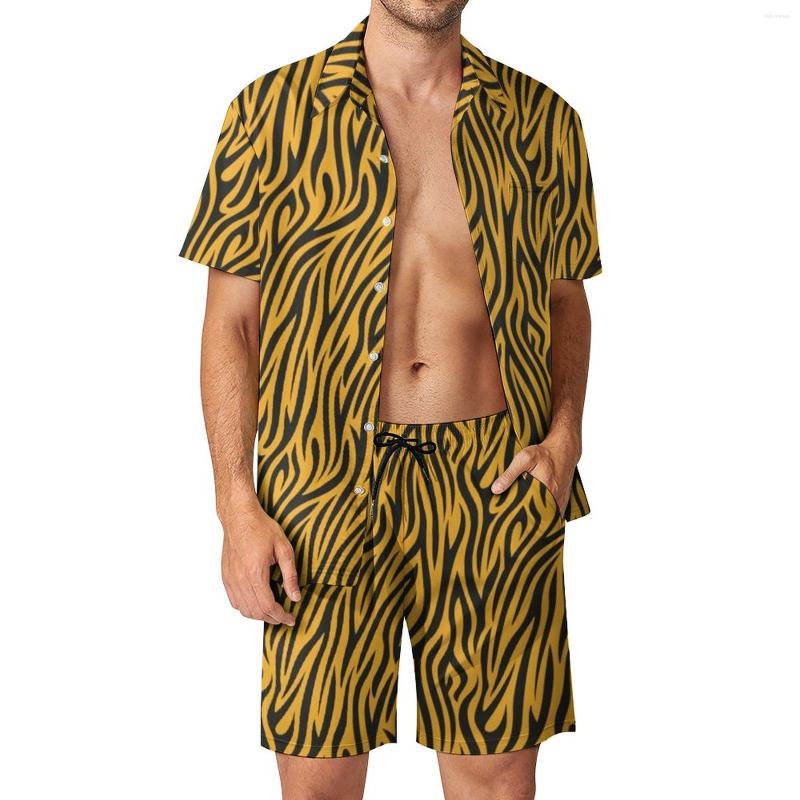 Men's Tracksuits Tiger Print Design Beachwear Men Sets Gold Stripes Casual Shirt Set Summer Shorts Two-piece Fashion Suit Large Size, Style
Men's Tracksuits Tiger Print Design Beachwear Men Sets Gold Stripes Casual Shirt Set Summer Shorts Two-piece Fashion Suit Large Size, Style