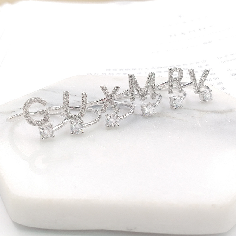 Hip hop letter Rings with diamond creative and simple combination matching with open ring gift jewelry
Hip hop letter Rings with diamond creative and simple combination matching with open ring gift jewelry