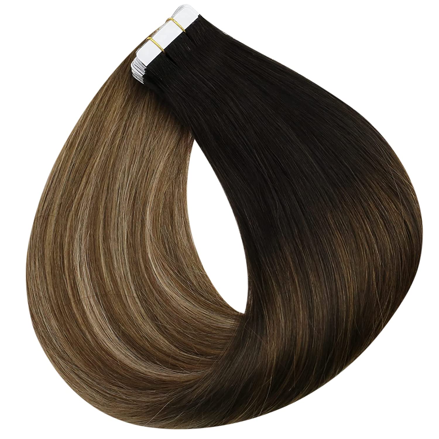 Balayage In Hair Extensions Slik Straight Skin Weft Ombre Tape Ins Extension Full Head 100G/40Pcs