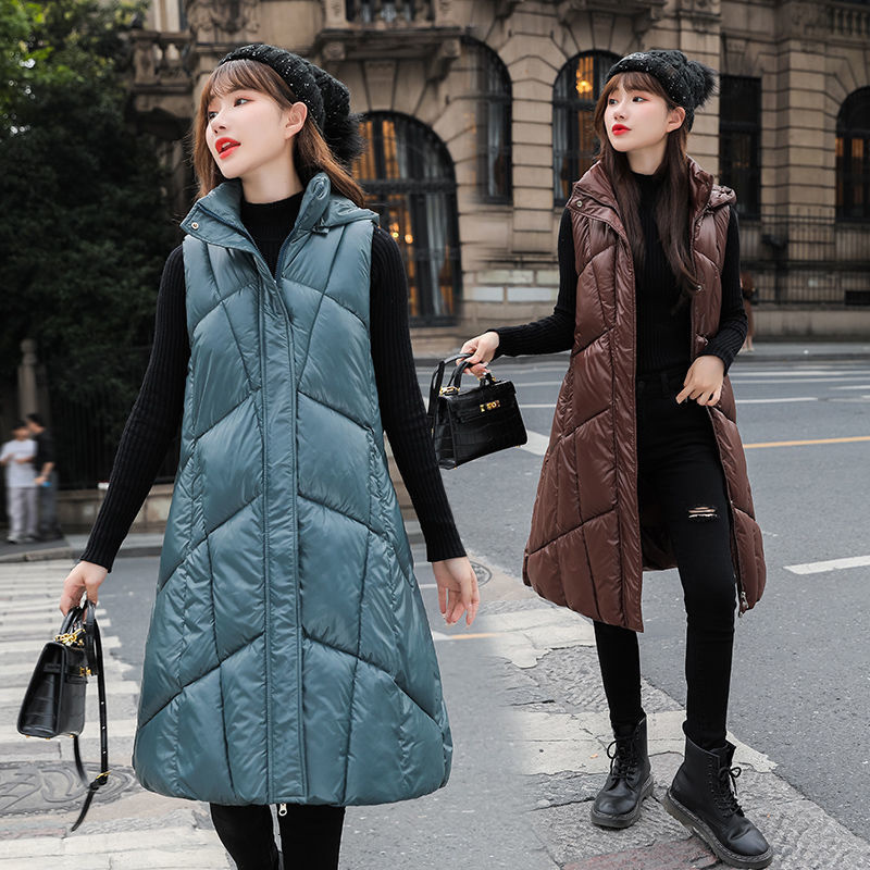 Women's Vests Autumn Winter Women's Down Cotton Vest Korean Casual Medium Long Jacket Top Thickened Sleeveless Solid Color Waistcoat Female 221202, Khaki
Women's Vests Autumn Winter Women's Down Cotton Vest Korean Casual Medium Long Jacket Top Thickened Sleeveless Solid Color Waistcoat Female 221202, Khaki