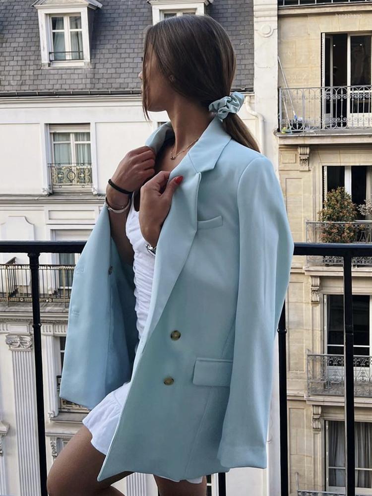 Women's Suits PTYSIC Women Officewear With Blue Sag Full Sleeve Blazer Coat 2022 Fashion Summer Double Breasted Office Lady Female Outerwear, Light blue
Women's Suits PTYSIC Women Officewear With Blue Sag Full Sleeve Blazer Coat 2022 Fashion Summer Double Breasted Office Lady Female Outerwear, Light blue