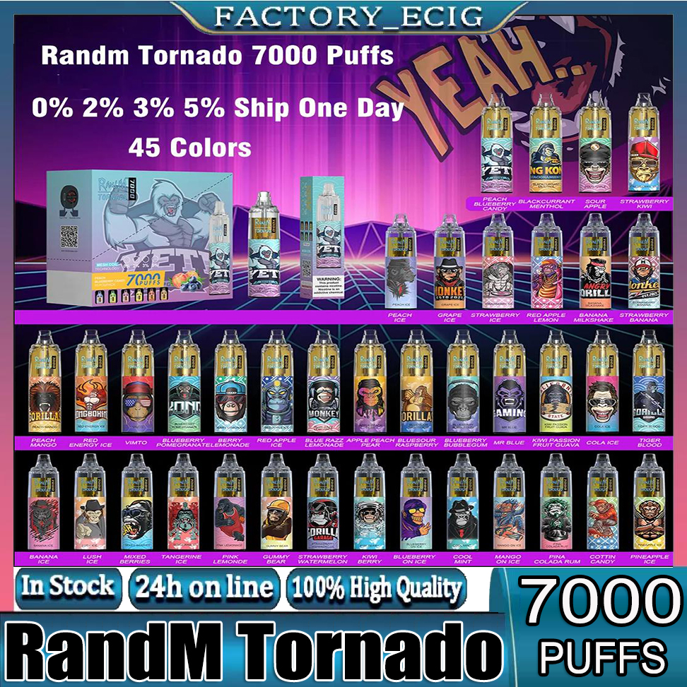 Authentic RandM Tornado 7000 Puffs Disposable E cigarettes Pod Device Powerful Battery 14ml Cartridge Mesh Coil RGB light Glowing Vape Pen Kit
Authentic RandM Tornado 7000 Puffs Disposable E cigarettes Pod Device Powerful Battery 14ml Cartridge Mesh Coil RGB light Glowing Vape Pen Kit