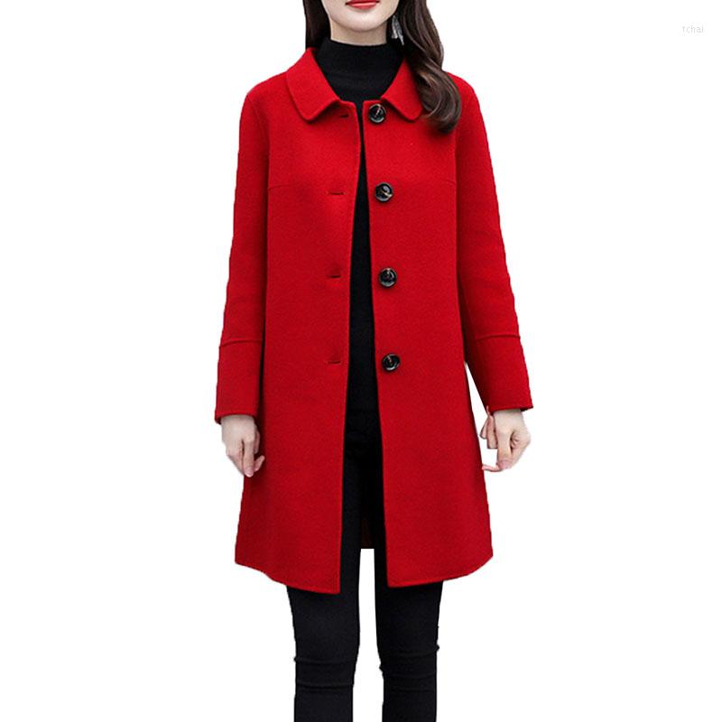 Women' Wool Red Women' Woolen Coat 2022 Autumn Winter Mid-Long Single-breasted Blended Female Jacket Outwear W230, Black
Women' Wool Red Women' Woolen Coat 2022 Autumn Winter Mid-Long Single-breasted Blended Female Jacket Outwear W230, Black