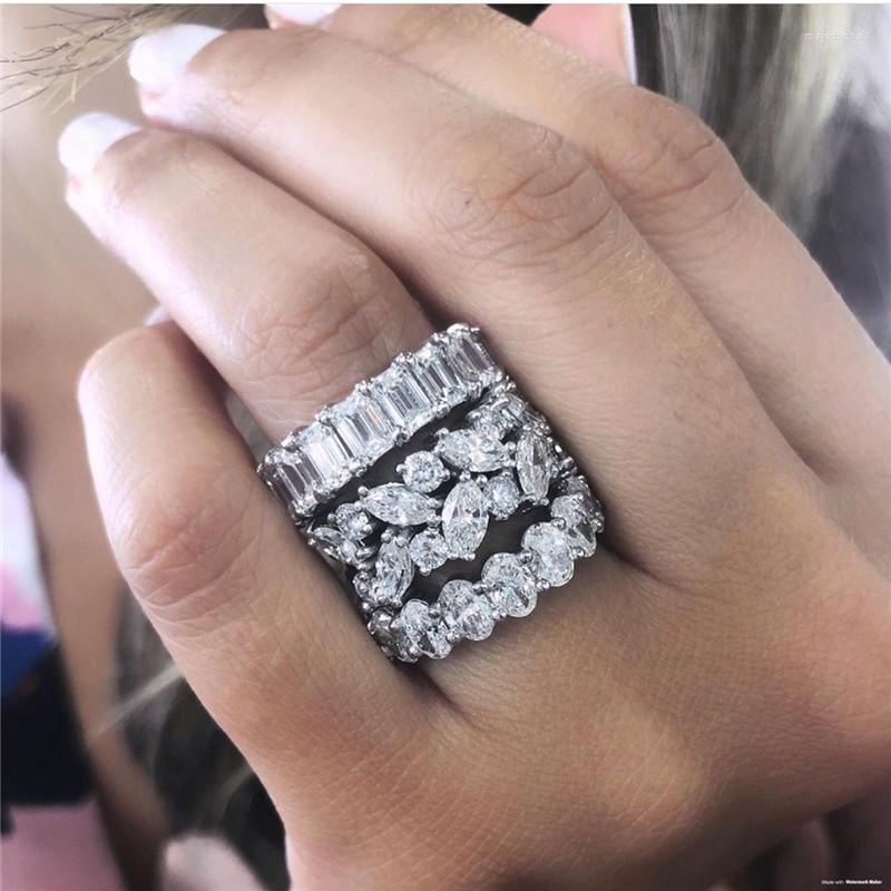 Wedding Rings Luxury Lovers Diamond Ring Silver Color Cz Engagement Band For Women Bridal Fashion Party Jewelry
Wedding Rings Luxury Lovers Diamond Ring Silver Color Cz Engagement Band For Women Bridal Fashion Party Jewelry