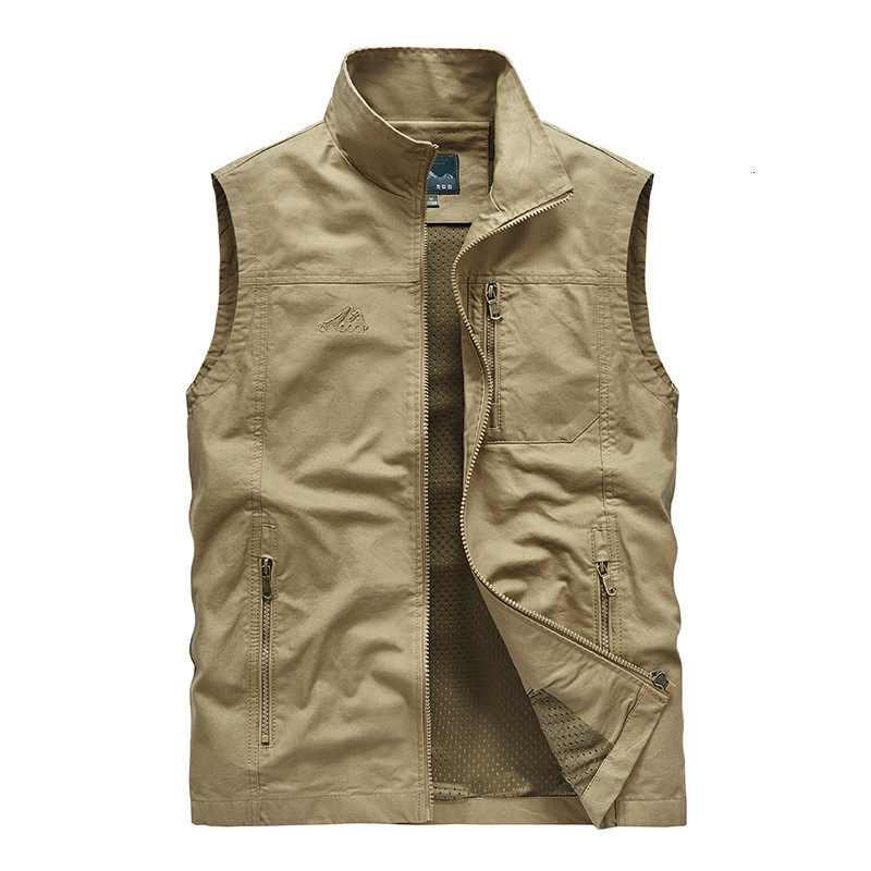 Men's Vests Military Sleeveless Jacket Men's Vest Cotton Multipockets Loose Stand Collar Outdoor Vest Dad Wear Waistcoat Plus Size M6XL 221202, Blue
Men's Vests Military Sleeveless Jacket Men's Vest Cotton Multipockets Loose Stand Collar Outdoor Vest Dad Wear Waistcoat Plus Size M6XL 221202, Blue