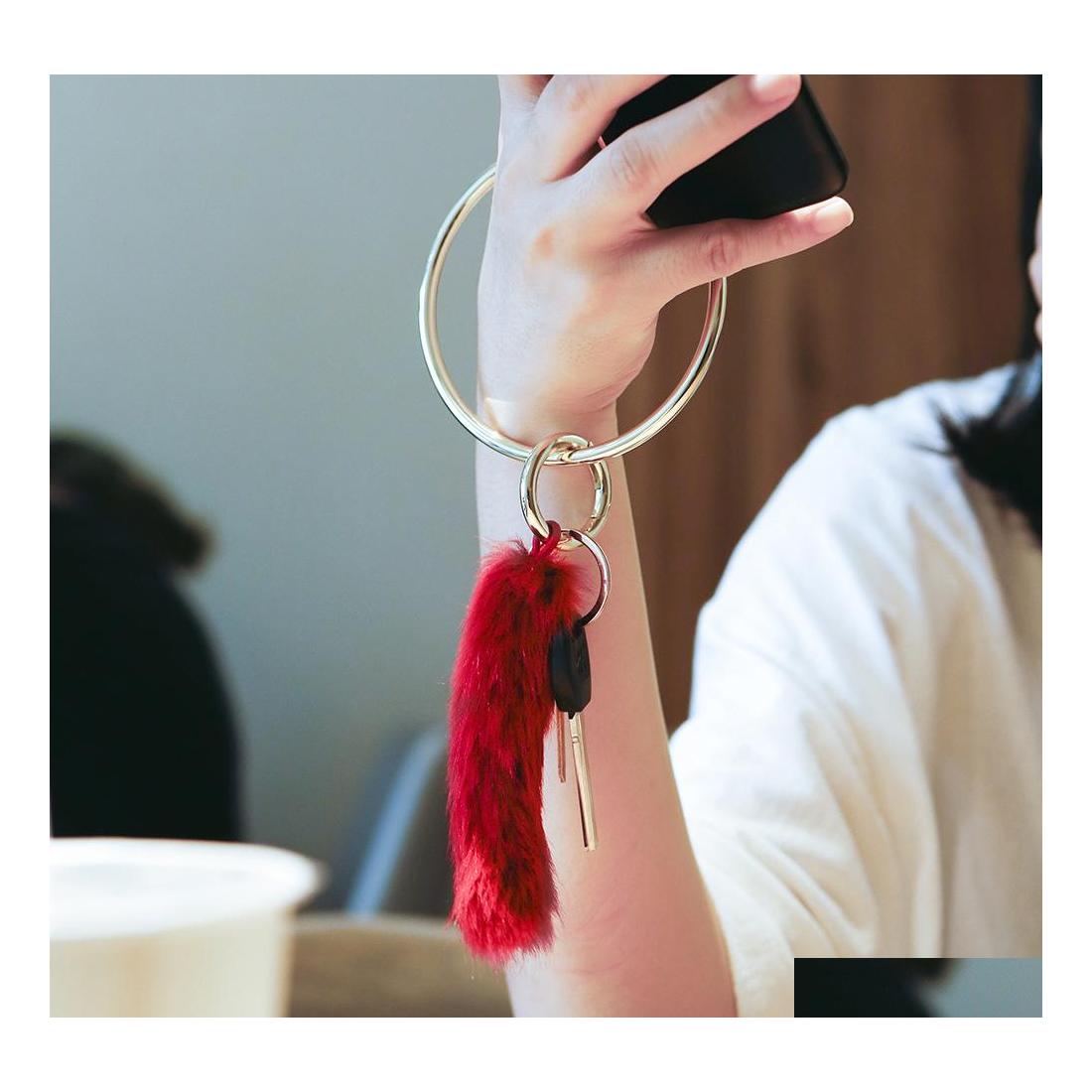 Key Rings Women Girls Alloy Bracelet Key Ring Bangle Keyring Circle Faux Fur Tassel Keychain Wristlet Keyrings Jewelry Drop Delivery Dhu4J
Key Rings Women Girls Alloy Bracelet Key Ring Bangle Keyring Circle Faux Fur Tassel Keychain Wristlet Keyrings Jewelry Drop Delivery Dhu4J