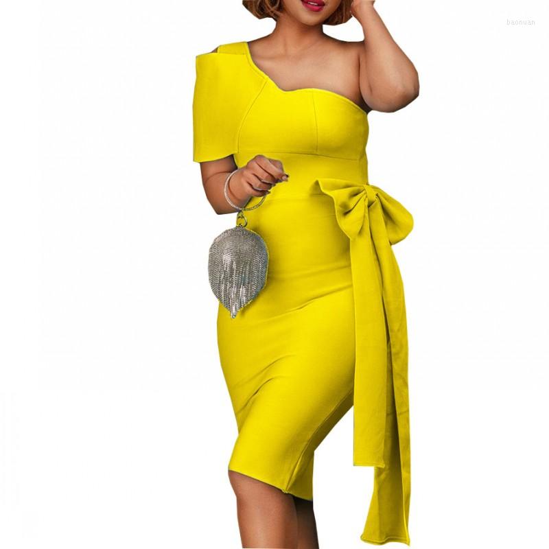 Ethnic Clothing African Dresses Women One Shoulder With Bow Empire Fashion Solid Sexy Elegant Chic Party Dress 2022
Ethnic Clothing African Dresses Women One Shoulder With Bow Empire Fashion Solid Sexy Elegant Chic Party Dress 2022