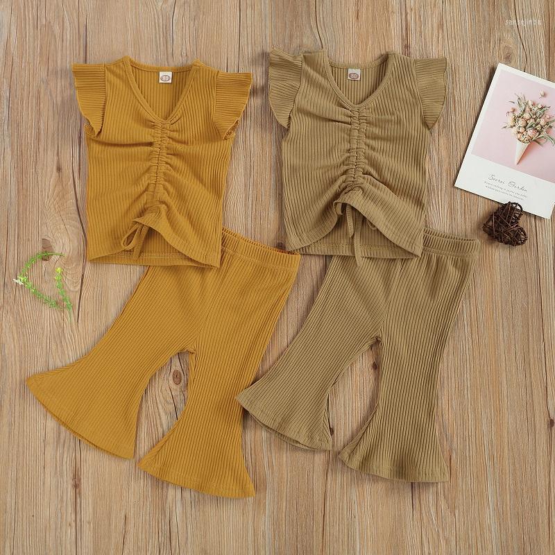 Clothing Sets 2022 Summer Infant Kids Baby Girl Solid Color Bandage T-shirt Tops Flared Pant Bell Bottom 2PCS Girls Set, Ginger
Clothing Sets 2022 Summer Infant Kids Baby Girl Solid Color Bandage T-shirt Tops Flared Pant Bell Bottom 2PCS Girls Set, Ginger
