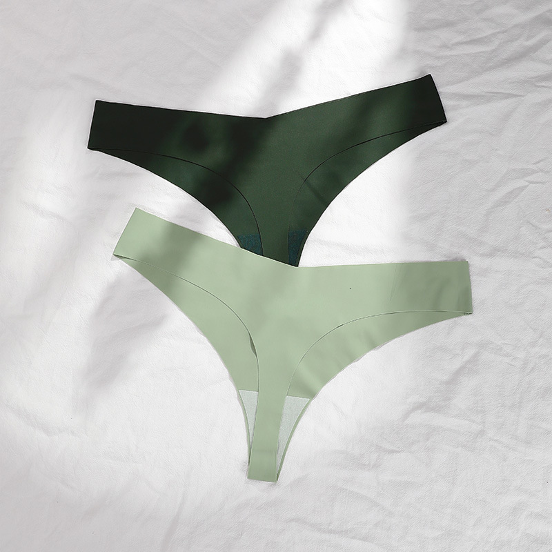 Women's Panties 6 Pcs Sexy Seamless Thong Panties Set Female Low Waist Cotton Crotch Sports Gstring Underwear Solid Color 221202