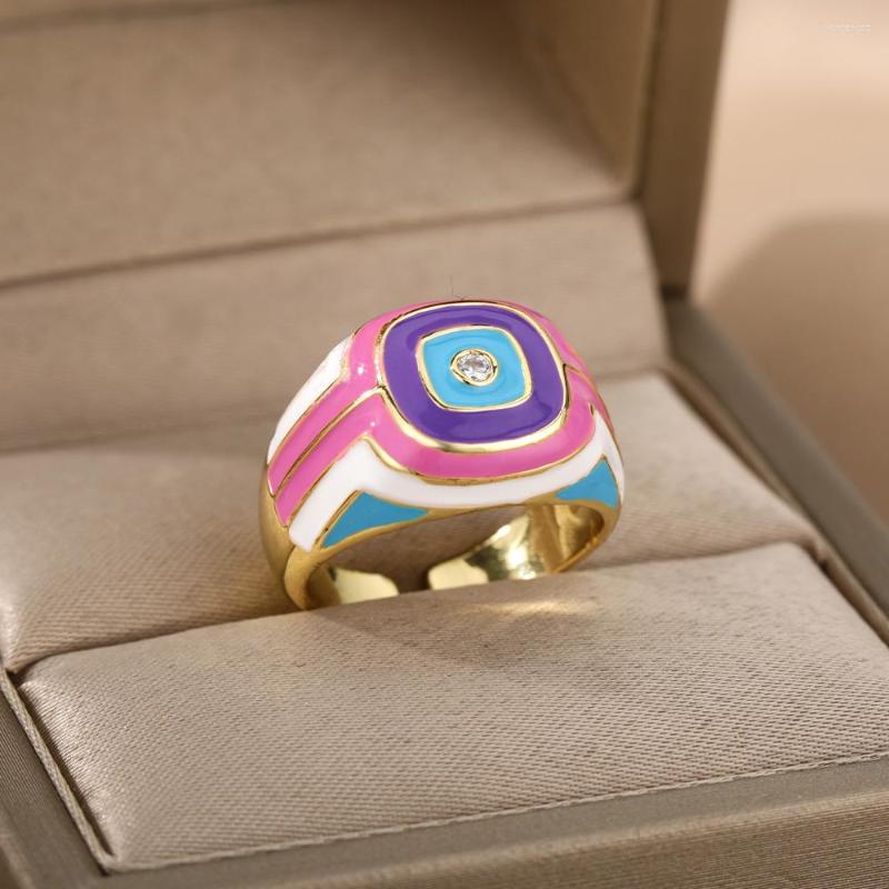 Cluster Rings Colorful Glaze Enamel For Women Vintage Exaggerated Dripping Oil Metal Rhinestone Ring Party Travel Jewelry Gift
Cluster Rings Colorful Glaze Enamel For Women Vintage Exaggerated Dripping Oil Metal Rhinestone Ring Party Travel Jewelry Gift