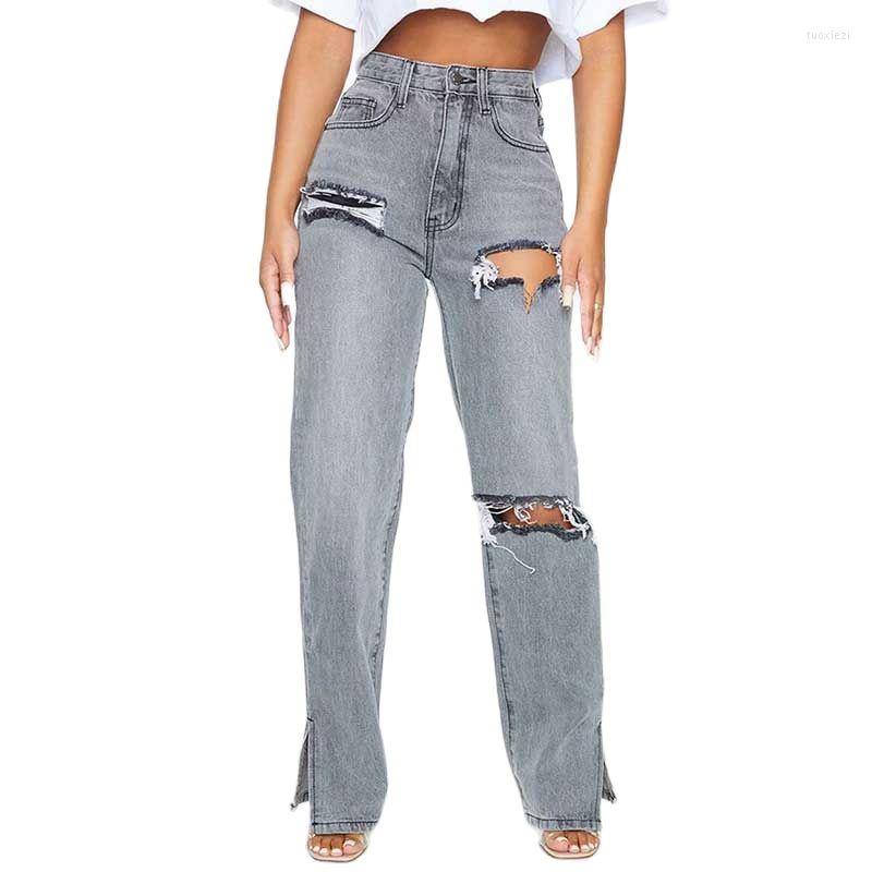 Women's Jeans Women's High-waist Sand Gray Straight Denim Trousers Dramatism Broken Pound, Dark grey
Women's Jeans Women's High-waist Sand Gray Straight Denim Trousers Dramatism Broken Pound, Dark grey