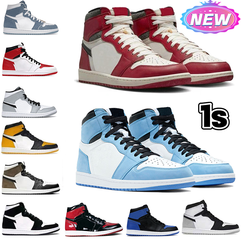 Jumpman 1 High OG 1s Mens Basketball Shoes Sneaker Chicago Lost and Found Patent Bred University Blue Light Smoke Grey Dark Mocha Men Women Trainers Sports Sneakers, Shoes box
Jumpman 1 High OG 1s Mens Basketball Shoes Sneaker Chicago Lost and Found Patent Bred University Blue Light Smoke Grey Dark Mocha Men Women Trainers Sports Sneakers, Shoes box