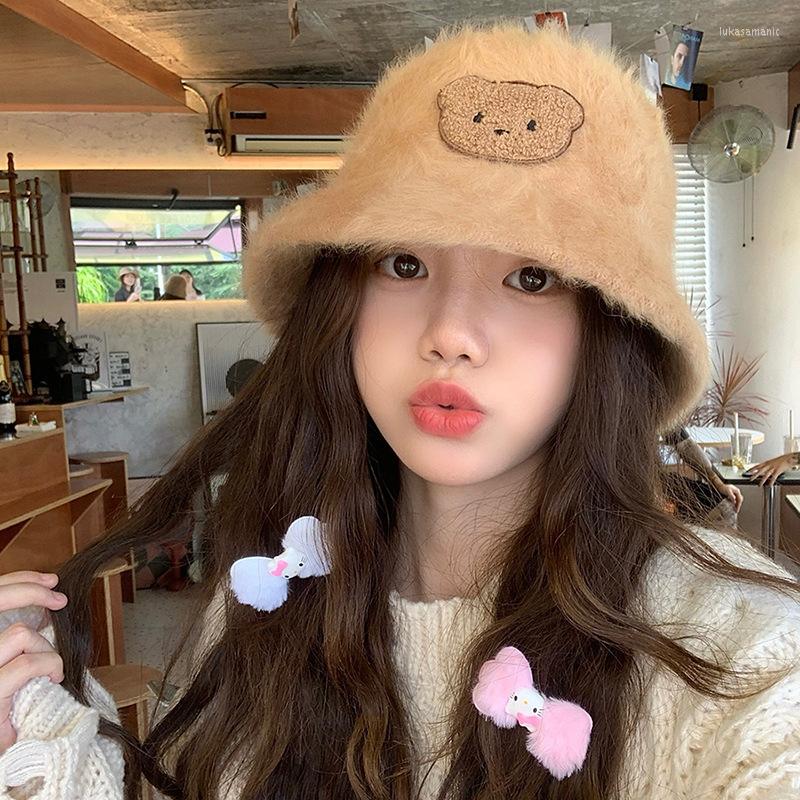 Berets Korean Version Of Fur Cute Bear Embroidered Fisherman Hat Women's Autumn And Winter Thickened Warm Student Basin, Black
Berets Korean Version Of Fur Cute Bear Embroidered Fisherman Hat Women's Autumn And Winter Thickened Warm Student Basin, Black