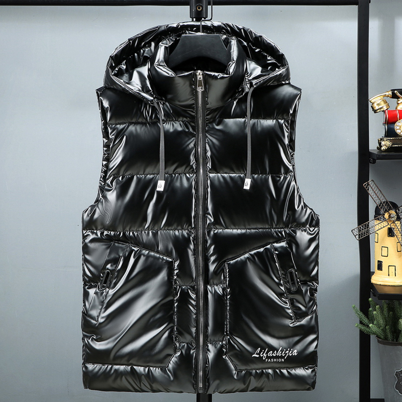 Men's Vests Autumn Winter Men's Vest Casual Thick Warm Sleeveless Jackets Men Hooded Solid Color Zipper Sleeveless Downjacket With Pockets 221202, Black
Men's Vests Autumn Winter Men's Vest Casual Thick Warm Sleeveless Jackets Men Hooded Solid Color Zipper Sleeveless Downjacket With Pockets 221202, Black