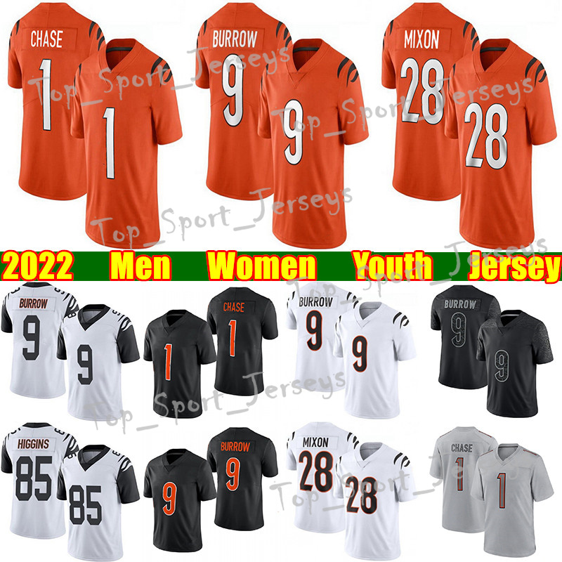 9 Joe Burrow 1 Ja'Marr Chase Football Jersey Evan McPherson Tee Higgins Joe Mixon Logan Wilson Sam Hubbard Tyler Boyd Daxton Hill Chris Evans Mike Hilton jerseys, Black women
9 Joe Burrow 1 Ja'Marr Chase Football Jersey Evan McPherson Tee Higgins Joe Mixon Logan Wilson Sam Hubbard Tyler Boyd Daxton Hill Chris Evans Mike Hilton jerseys, Black women