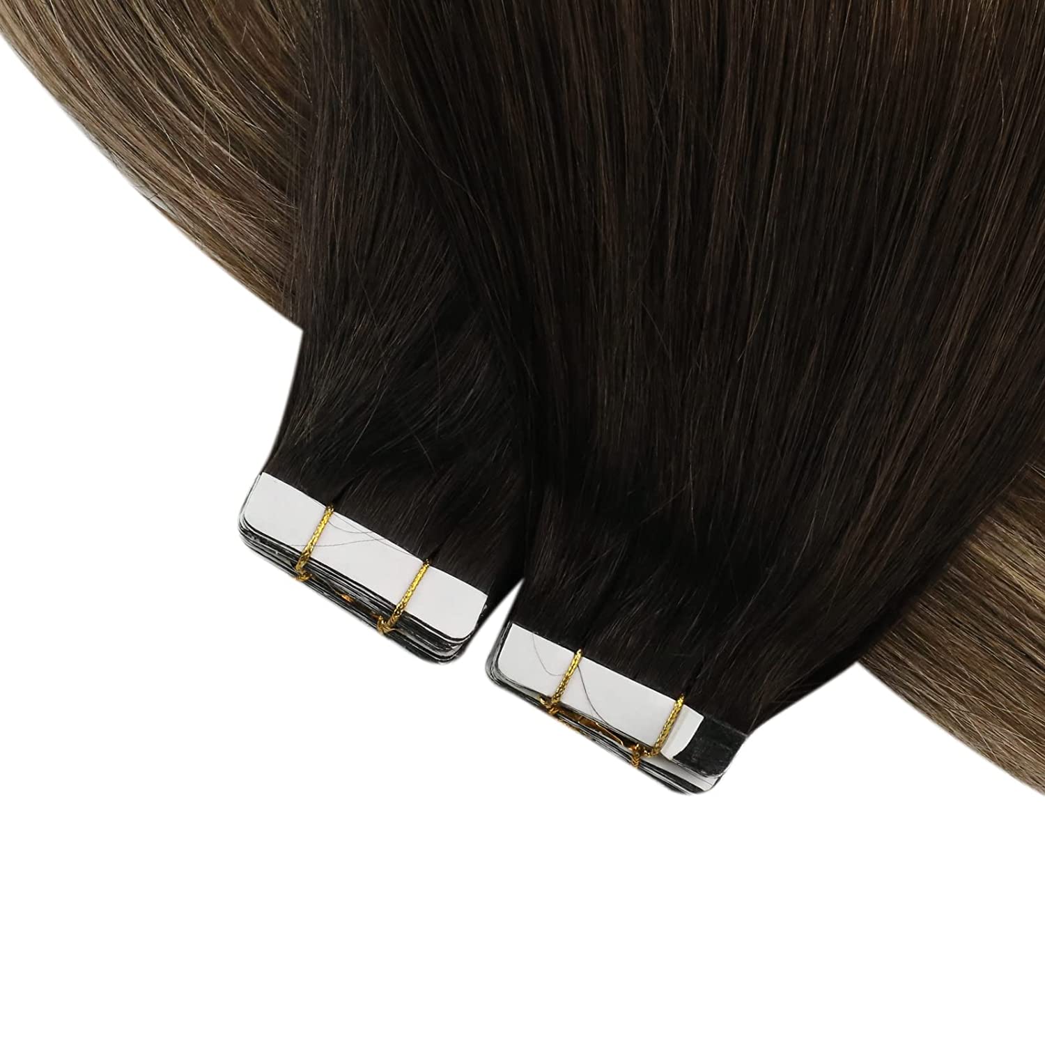 Balayage In Hair Extensions Slik Straight Skin Weft Ombre Tape Ins Extension Full Head 100G/40Pcs