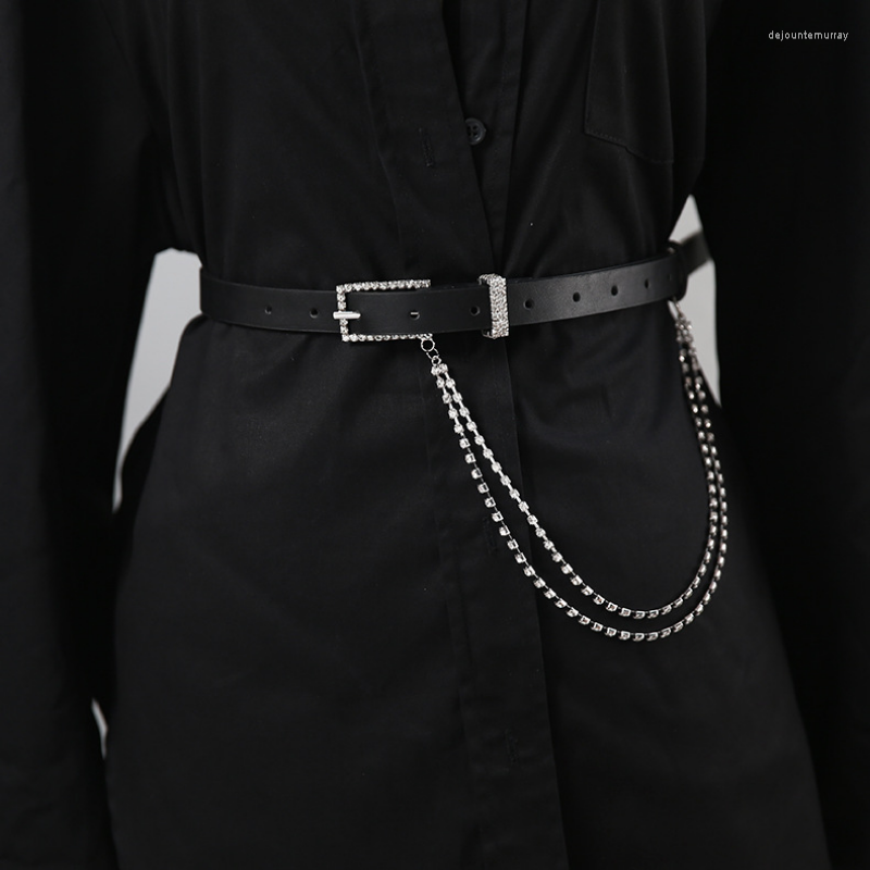 Belts High Quality PU Leather Fashion Square Rhinestone Pin Buckle Chain Thin Belt Denim Suit Coat Sweater Decoration For Women, Black
Belts High Quality PU Leather Fashion Square Rhinestone Pin Buckle Chain Thin Belt Denim Suit Coat Sweater Decoration For Women, Black