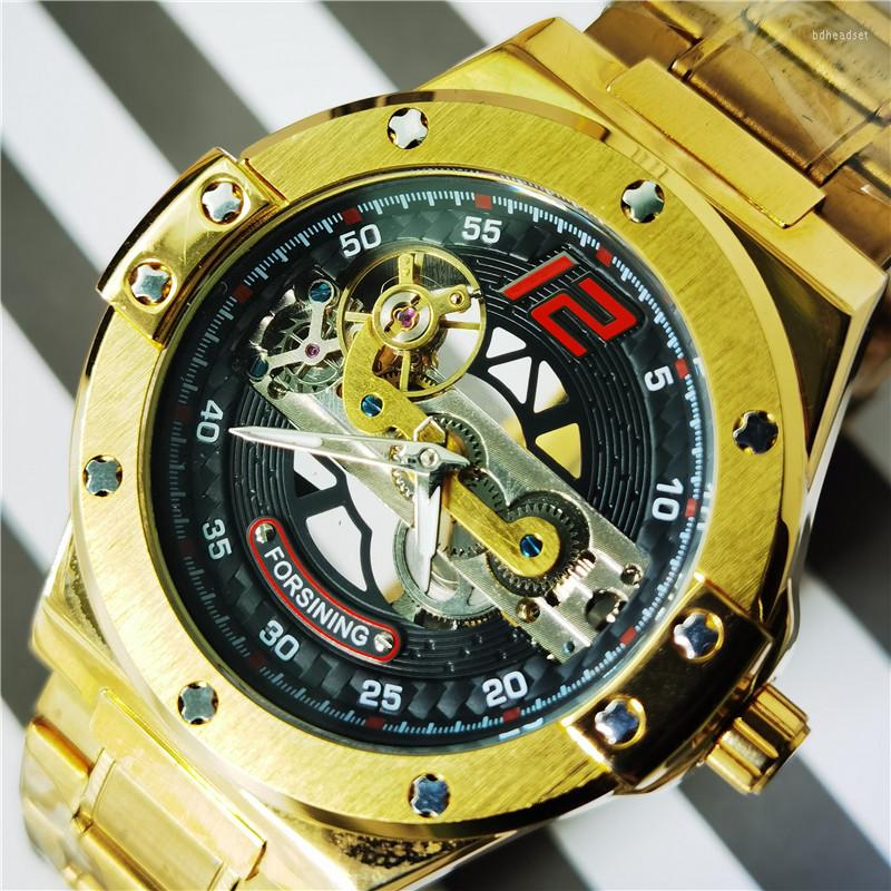 Wristwatches Forsining 2022 Transparent Automatic Mechanical Men Watch Golden Bridge Stainless Steel Band Skeleton Watches Relogio Masculino, Gold black
Wristwatches Forsining 2022 Transparent Automatic Mechanical Men Watch Golden Bridge Stainless Steel Band Skeleton Watches Relogio Masculino, Gold black
