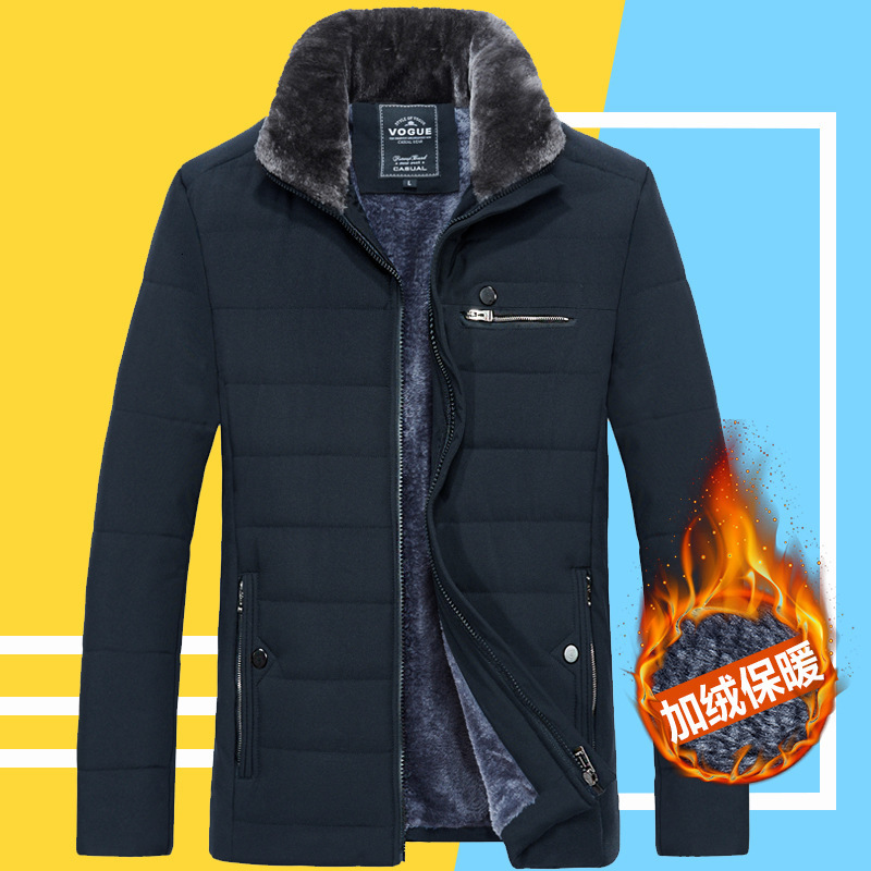 Men's Down Parkas DIMI Male Casual Autumn Fleece Jacket Mens Warm Jacket Winter Parka Fur Collar Windbreaker Cotton Padded Anorak Thick Black Coa