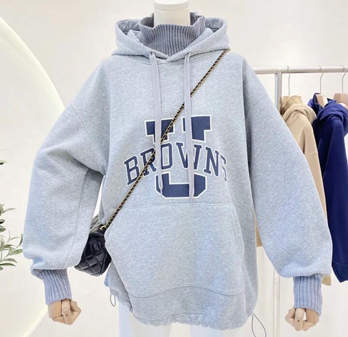 2023 Women' Hoodies Punk Style Gothic Winter Tops Turtleneck Plush Letter Print Vintage Streetwear Women Oversized Sweatshirt Teens Clothes, Blue
2023 Women' Hoodies Punk Style Gothic Winter Tops Turtleneck Plush Letter Print Vintage Streetwear Women Oversized Sweatshirt Teens Clothes, Blue